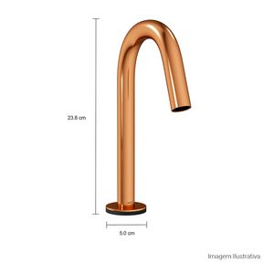 Torneira de Mesa Touchless Bica Baixa para Lavatório Curve Red Gold