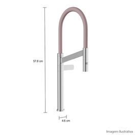 Toneira de Mesa para Cozinha Bica Alta Colore Cromado e Fendi