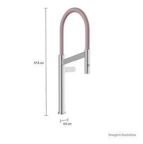 Torneira-Deca-de-Mesa-Bica-Alta-para-Cozinha-Colore-Cromado-e-Fendi---Deca---1189.C.FD---Fundo-Branco-Medida-Foto-com-medidas-Produto-unico-ou-multiplos
