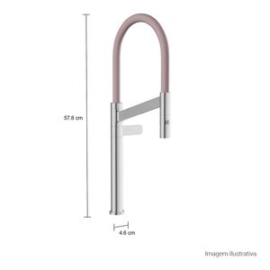Toneira de Mesa para Cozinha Bica Alta Colore Cromado e Fendi