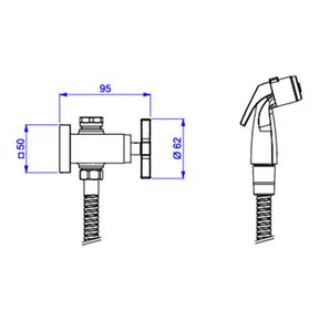 Ducha-Higienica-Deca-com-Registro-e-Derivacao-Wish-Red-Gold---Deca---1984.GL.WSH.ACT.RD---Fundo-Branco-Medida-Imagem-do-Desenho-tecnico-de-engenharia