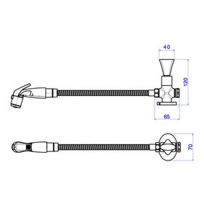Ducha-Higienica-Deca-com-Registro-e-Derivacao-Dk-Red-Gold---Deca---1984.GL16.ACT.RD---Fundo-Branco-Medida-Imagem-do-Desenho-tecnico-de-engenharia