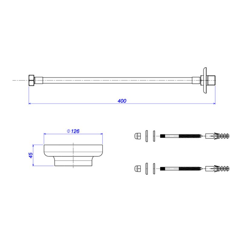 Kit-de-Instalacao-Deca-para-Bacia-com-Caixa-com-Fixacao-Vertical-Cromado---Deca---1200.C.KIT.PCD---Fundo-Branco-Medida-Imagem-do-Desenho-tecnico-de-engenharia