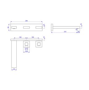 Misturador-Deca-de-Parede-com-Instalacao-Horizontal-para-Lavatorio-Dot-Cromado---Deca---1874.C.DOT---Fundo-Branco-Medida-Imagem-do-Desenho-tecnico-de-engenharia