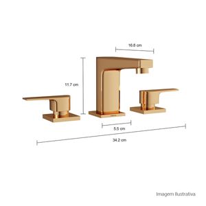 Misturador de Mesa Bica Baixa para Lavatório Level Red Gold