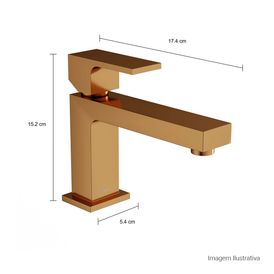 Misturador Monocomando de Mesa Bica Baixa para Lavatório Unic Red Gold