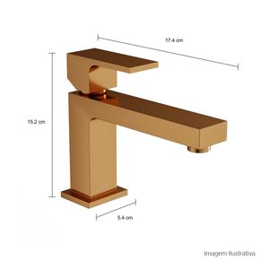 Misturador Monocomando de Mesa Bica Baixa para Lavatório Unic Red Gold