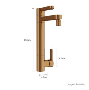 Misturador-Monocomando-Deca-de-Mesa-Bica-Alta-para-Cozinha-com-Filtro-Twin-Click-Red-Gold---Deca---2240.GL.CLICK.RD---Fundo-Branco-Medida-Foto-com-medidas-Produto-unico-ou-multiplos