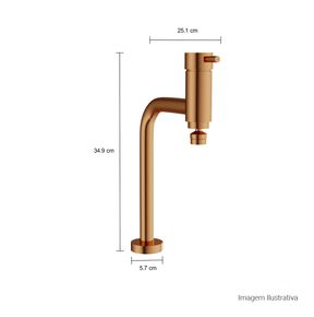 Misturador-Monocomando-Deca-de-Mesa-para-Cozinha-Link-Red-Gold---Deca---2256.GL.LNK.RD---Fundo-Branco-Medida-Foto-com-medidas-Produto-unico-ou-multiplos