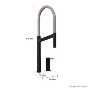 Misturador Monocomando de Mesa para Cozinha Deca Colore Black Matte e Fendi