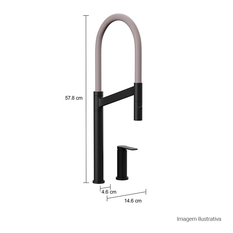 Misturador-Monocomando-Deca-de-Mesa-para-Cozinha-Colore-Black-Matte-e-Fendi---Deca---2289.BL.MT.FD---Fundo-Branco-Medida-Foto-com-medidas-Produto-unico-ou-multiplos