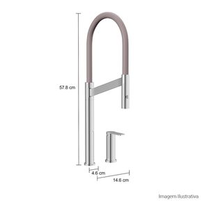 Misturador Monocomando de Mesa para Cozinha Deca Colore Cromado e Fendi
