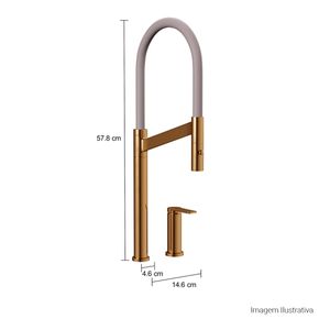 Misturador Monocomando de Mesa para Cozinha Deca Colore Red Gold e Fendi