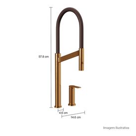 Misturador Monocomando de Mesa para Cozinha Deca Colore Red Gold e Marrom
