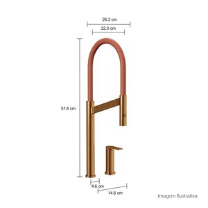 Misturador Monocomando de Mesa para Cozinha Deca Colore Red Gold e Terracota