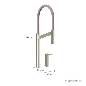 Misturador Monocomando de Mesa para Cozinha Deca Colore Inox e Fendi