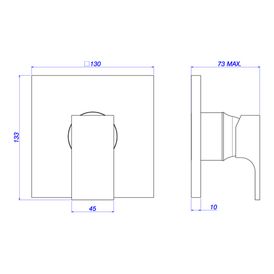 Acabamento de Monocomando de Ducha Higiênica para Alta e Baixa Pressão Unic Red Gold