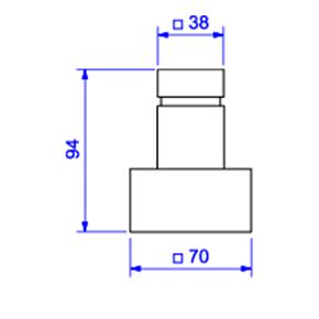 Acabamento-para-Registro-de-Gaveta-Deca-1-1-4--e-1-1-2--Cubo-Black-Matte---Deca---4900.BL86.GD.MT---Fundo-Branco-Medida-Imagem-do-Desenho-tecnico-de-engenharia