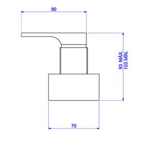 Acabamento-para-Registro-de-Gaveta-Deca-1-1-4--e-1-1-2--Unic-Black-Matte---Deca---4900.BL90.GD.MT---Fundo-Branco-Medida-Imagem-do-Desenho-tecnico-de-engenharia