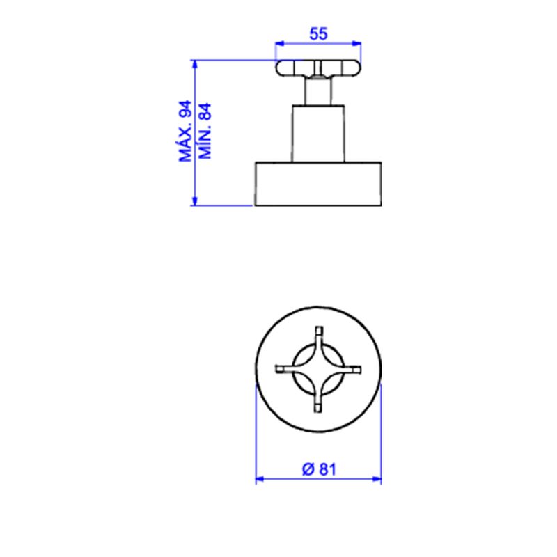 Acabamento-para-Registro-de-Gaveta-Deca-1-1-4--e-1-1-2--FlexCromado---Deca---4900.C20.GD---Fundo-Branco-Medida-Imagem-do-Desenho-tecnico-de-engenharia