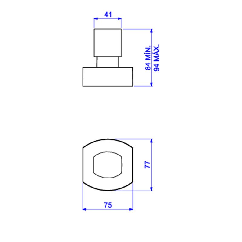 Acabamento-para-Registro-de-Gaveta-Deca-1-1-4--e-1-1-2--Liv-Cromado---Deca---4900.C30.GD---Fundo-Branco-Medida-Imagem-do-Desenho-tecnico-de-engenharia