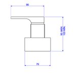 Acabamento-para-Registro-de-Gaveta-Deca-1-1-4--e-1-1-2--Unic-Corten---Deca---4900.CT90.GD.MT---Fundo-Branco-Medida-Imagem-do-Desenho-tecnico-de-engenharia