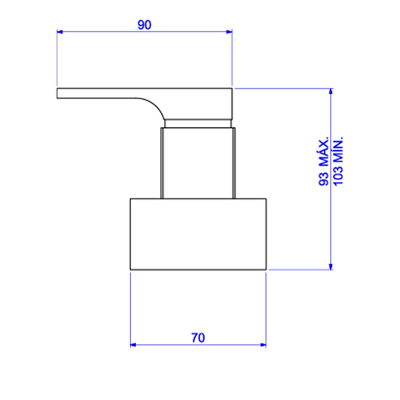 Acabamento-para-Registro-de-Gaveta-Deca-1-1-4--e-1-1-2--Unic-Corten---Deca---4900.CT90.GD.MT---Fundo-Branco-Medida-Imagem-do-Desenho-tecnico-de-engenharia