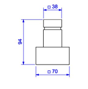 Acabamento-para-Registro-de-Gaveta-Deca-1-1-4--e-1-1-2--Cubo-Gold---Deca---4900.GL86.GD---Fundo-Branco-Medida-Imagem-do-Desenho-tecnico-de-engenharia