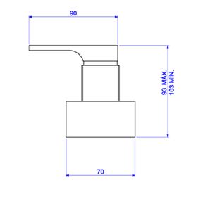 Acabamento-para-Registro-de-Gaveta-Deca-1-1-4--e-1-1-2--Unic-Red-Gold---Deca---4900.GL90.GD.RD---Fundo-Branco-Medida-Imagem-do-Desenho-tecnico-de-engenharia