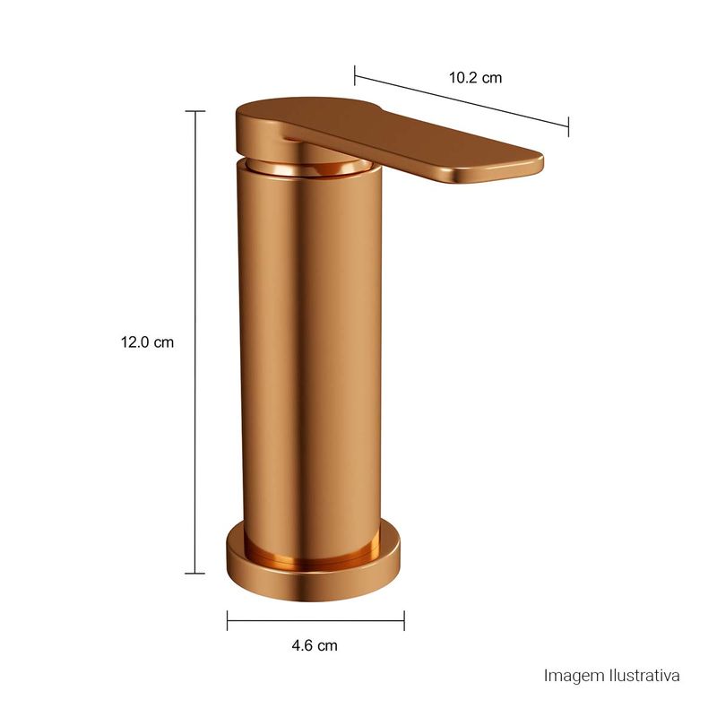 Acionamento-para-Monocomando-Deca-de-Mesa-para-Cozinha-Flat-You-Red-Gold---Deca---4992.GL99.RD.02---Fundo-Branco-Medida-Foto-com-medidas-Produto-unico-ou-multiplos