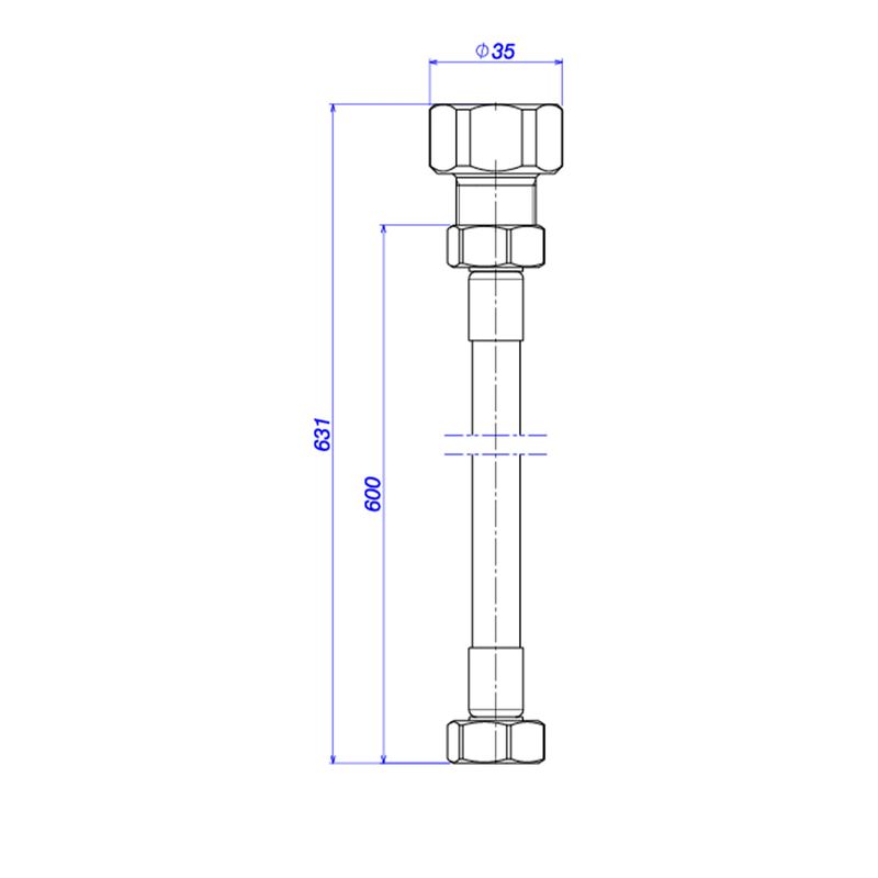 Kit-de-Instalacao-Deca-Versatil-para-Torneiras-Cromado---Deca---1203.KIT.T---Fundo-Branco-Medida-Imagem-do-Desenho-tecnico-de-engenharia