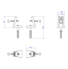 Parafuso-para-Fixacao-Lateral-de-Bacias-Deca-Luxo-Medio-Black-Noir---Deca---SP.121.BL.NO---Fundo-Branco-Medida-Imagem-do-Desenho-tecnico-de-engenharia