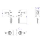 Parafusos-para-Fixacao-Lateral-de-Bacias-e-Bides-Deca-Cromado---Deca---SP.121.01---Fundo-Branco-Medida-Imagem-do-Desenho-tecnico-de-engenharia