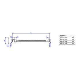 Ligação Flexível Deca Malha de Aço 60cm Cromado