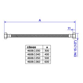 Ligação Flexível Deca Malha de Aço Fêmea X Fêmea 40cm Cromado