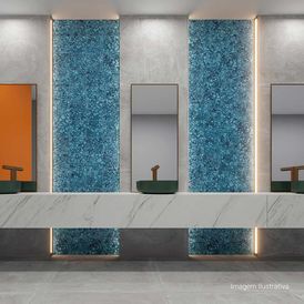 Porcelanato Decorado Natural 20x20cm Azul - Ceusa Bubbles Bl Nat Esmaltado Bold