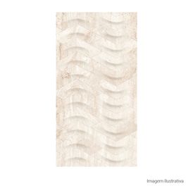 Cerâmica Marmorizado Acetinado 35x65cm Bege - Ceusa Ivore Setta Retificado