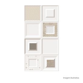 Cerâmica Decorado Acetinado 35x65cm Branco - Ceusa Alborg Fall Retificado