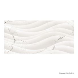 Cerâmica Marmorizado Brilhante 40x90cm Branco - Ceusa Venatino Ondas Retificado