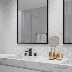 Cerâmica Monocromatico Brilhante 40x90cm Branco - Ceusa Canelado Retificado