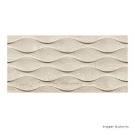 Cerâmica Marmorizado Brilhante 40x90cm Bege - Ceusa Travertino Soie Retificado