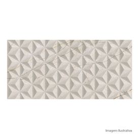 Cerâmica Marmorizado Brilhante 40x90cm Bege - Ceusa Sofitel Piramide Retificado