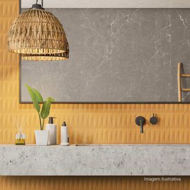 Cerâmica Monocromatico Acetinado 40x90cm Amarelo - Ceusa Rubik Retificado