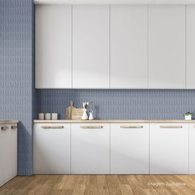 Cerâmica Monocromatico Acetinado 40x90cm Azul - Ceusa Rubik Retificado