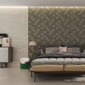 Porcelanato Acetinado Marmorizado 100x100cm Bege - Ceusa Travertino Esmaltado Retificado