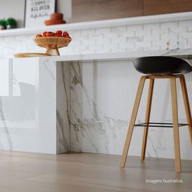 Porcelanato Acetinado Marmorizado 32x100cm Branco - Ceusa Escala Trama Rimini Esmaltado Retificado