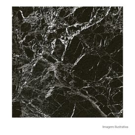 Porcelanato Marmorizado Rústico 100x100cm Preto - Ceusa Banff Rustico Esmaltado Retificado