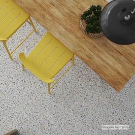 Porcelanato Polido Decorado 100x100cm Branco - Ceusa Caça Ao Tesouro Retificado