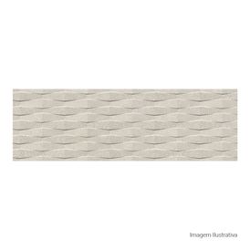Porcelanato Acetinado Decorado 32x100cm Bege - Ceusa Escala Mescla Garda Esmaltado Retificado