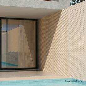 Porcelanato Acetinado Decorado 32x100cm Bege - Ceusa Escala Mescla Garda Esmaltado Retificado